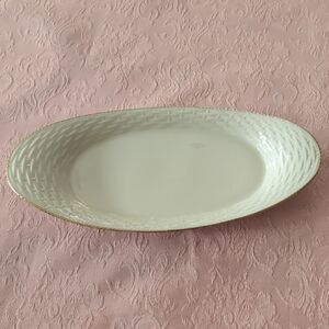 Lenox Gold and Cream Bread Tray with Elegant Textures & Gold Rims